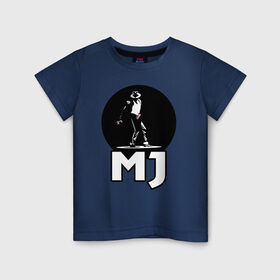 Детская футболка хлопок с принтом Майкл Джексон в Курске, 100% хлопок | круглый вырез горловины, полуприлегающий силуэт, длина до линии бедер | Тематика изображения на принте: michael jackson | mj | король | майкл джексон | поп музыка