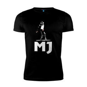 Мужская футболка премиум с принтом Майкл Джексон в Курске, 92% хлопок, 8% лайкра | приталенный силуэт, круглый вырез ворота, длина до линии бедра, короткий рукав | michael jackson | mj | король | майкл джексон | поп музыка