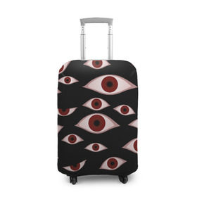 Чехол для чемодана 3D с принтом Глаза в Курске, 86% полиэфир, 14% спандекс | двустороннее нанесение принта, прорези для ручек и колес | alucard | anime | helloween | hellsing | vampire | алукард | аниме | вампир | хеллоуин | хеллсинг