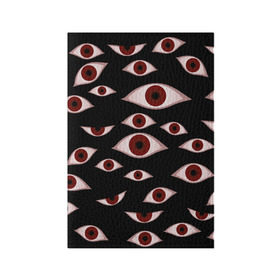 Обложка для паспорта матовая кожа с принтом Глаза в Курске, натуральная матовая кожа | размер 19,3 х 13,7 см; прозрачные пластиковые крепления | alucard | anime | helloween | hellsing | vampire | алукард | аниме | вампир | хеллоуин | хеллсинг