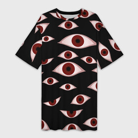 Платье-футболка 3D с принтом Глаза в Курске,  |  | alucard | anime | helloween | hellsing | vampire | алукард | аниме | вампир | хеллоуин | хеллсинг