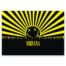 Поздравительная открытка с принтом Nirvana в Курске, 100% бумага | плотность бумаги 280 г/м2, матовая, на обратной стороне линовка и место для марки
 | cobain | kurt | кобейн | курт | нирвана