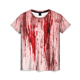 Женская футболка 3D с принтом Отпечаток в Курске, 100% полиэфир ( синтетическое хлопкоподобное полотно) | прямой крой, круглый вырез горловины, длина до линии бедер | halloween | helloween | кровь | ужас | хеллоин | хеллоуин | хелуин