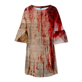 Детское платье 3D с принтом Бинты 1 в Курске, 100% полиэстер | прямой силуэт, чуть расширенный к низу. Круглая горловина, на рукавах — воланы | halloween | helloween | кровь | мумия | ужас | хеллоин | хеллоуин | хелуин