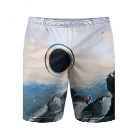 Мужские шорты 3D спортивные с принтом Черная дыра в Курске,  |  | горы | закат | пейзаж | природа