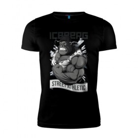 Мужская футболка премиум с принтом Gorilla | Iceberg в Курске, 92% хлопок, 8% лайкра | приталенный силуэт, круглый вырез ворота, длина до линии бедра, короткий рукав | Тематика изображения на принте: 