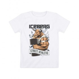 Детская футболка хлопок с принтом Bull 3 | Iceberg в Курске, 100% хлопок | круглый вырез горловины, полуприлегающий силуэт, длина до линии бедер | animals | iceberg | icebergstyle | youtube