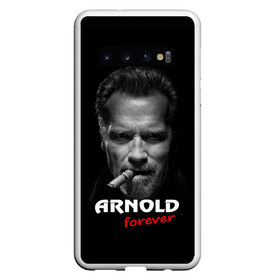 Чехол для Samsung Galaxy S10 с принтом Arnold forever в Курске, Силикон | Область печати: задняя сторона чехла, без боковых панелей | актёр | арнольд шварценеггер | боевик | звезда | киногерой | супергерой | терминатор