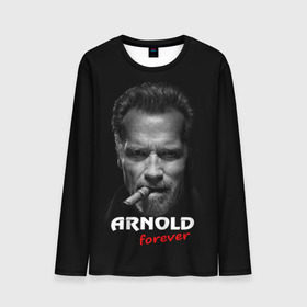 Мужской лонгслив 3D с принтом Arnold forever в Курске, 100% полиэстер | длинные рукава, круглый вырез горловины, полуприлегающий силуэт | Тематика изображения на принте: актёр | арнольд шварценеггер | боевик | звезда | киногерой | супергерой | терминатор