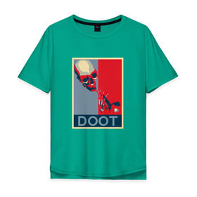 Мужская футболка хлопок Oversize с принтом Мистер Дудец в Курске, 100% хлопок | свободный крой, круглый ворот, “спинка” длиннее передней части | skull | trumpet