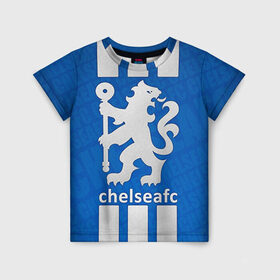 Детская футболка 3D с принтом Chelsea в Курске, 100% гипоаллергенный полиэфир | прямой крой, круглый вырез горловины, длина до линии бедер, чуть спущенное плечо, ткань немного тянется | chelsea | football. | английская премьер лига | апл | футбол | челси