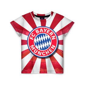Детская футболка 3D с принтом Bayern в Курске, 100% гипоаллергенный полиэфир | прямой крой, круглый вырез горловины, длина до линии бедер, чуть спущенное плечо, ткань немного тянется | bayern | football | бавария | бундеслига | немецкий чемпионат | футбол