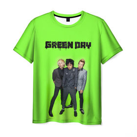 Мужская футболка 3D с принтом Green Day в Курске, 100% полиэфир | прямой крой, круглый вырез горловины, длина до линии бедер | 