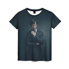 Женская футболка 3D с принтом Шерлок 2017 в Курске, 100% полиэфир ( синтетическое хлопкоподобное полотно) | прямой крой, круглый вырез горловины, длина до линии бедер | holmes | sherlock | бенедикт | камбербатч | холмс | шерлок