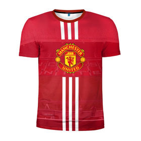 Мужская футболка 3D спортивная с принтом Manchester United в Курске, 100% полиэстер с улучшенными характеристиками | приталенный силуэт, круглая горловина, широкие плечи, сужается к линии бедра | manchester | old | trafford | united | манчестер | юнайтед