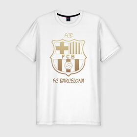 Мужская футболка премиум с принтом Barcelona1 в Курске, 92% хлопок, 8% лайкра | приталенный силуэт, круглый вырез ворота, длина до линии бедра, короткий рукав | barcelona | football | барса | барселона | примера | футбол | чемпионат испании
