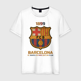 Мужская футболка хлопок с принтом Barcelona2 в Курске, 100% хлопок | прямой крой, круглый вырез горловины, длина до линии бедер, слегка спущенное плечо. | barcelona | football | барса | барселона | примера | футбол | чемпионат испании