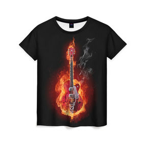 Женская футболка 3D с принтом Огония страсти в Курске, 100% полиэфир ( синтетическое хлопкоподобное полотно) | прямой крой, круглый вырез горловины, длина до линии бедер | ад | арт | дым | музыка | новинки | огонь | пламя | популярные | энергия | яркие