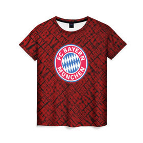 Женская футболка 3D с принтом Bayern munich в Курске, 100% полиэфир ( синтетическое хлопкоподобное полотно) | прямой крой, круглый вырез горловины, длина до линии бедер | bavaria | munchen | бавария | мюнхен