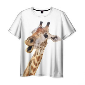 Мужская футболка 3D с принтом Жираф VPPDGryphon в Курске, 100% полиэфир | прямой крой, круглый вырез горловины, длина до линии бедер | Тематика изображения на принте: luxury | premium | vip | vppdgryphon | жираф | премиум | эксклюзив