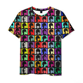 Мужская футболка 3D с принтом The Beatles art в Курске, 100% полиэфир | прямой крой, круглый вырез горловины, длина до линии бедер | Тематика изображения на принте: битлз