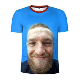 Мужская футболка 3D спортивная с принтом Mcgregor smile в Курске, 100% полиэстер с улучшенными характеристиками | приталенный силуэт, круглая горловина, широкие плечи, сужается к линии бедра | conor | macgregor | макгрегор