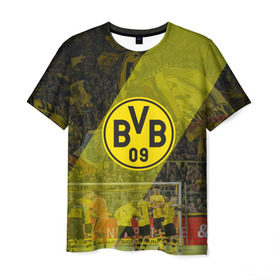 Мужская футболка 3D с принтом Borussia в Курске, 100% полиэфир | прямой крой, круглый вырез горловины, длина до линии бедер | 09 | bvb | бвб | борусия | боруссия | дортмунд