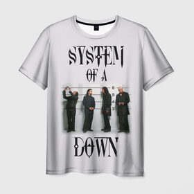 Мужская футболка 3D с принтом System of a Down в Курске, 100% полиэфир | прямой крой, круглый вырез горловины, длина до линии бедер | 