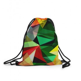 Рюкзак-мешок 3D с принтом Полигоны в Курске, 100% полиэстер | плотность ткани — 200 г/м2, размер — 35 х 45 см; лямки — толстые шнурки, застежка на шнуровке, без карманов и подкладки | геометрия | разноцветный | треугольники | яркий