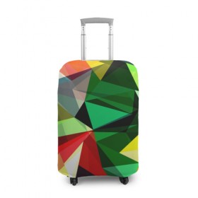 Чехол для чемодана 3D с принтом Полигоны в Курске, 86% полиэфир, 14% спандекс | двустороннее нанесение принта, прорези для ручек и колес | геометрия | разноцветный | треугольники | яркий