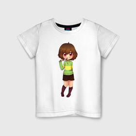 Детская футболка хлопок с принтом Chara в Курске, 100% хлопок | круглый вырез горловины, полуприлегающий силуэт, длина до линии бедер | андертейл | чара