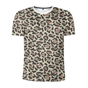 Мужская футболка 3D спортивная с принтом Шкура леопарда 3 в Курске, 100% полиэстер с улучшенными характеристиками | приталенный силуэт, круглая горловина, широкие плечи, сужается к линии бедра | Тематика изображения на принте: африка | дикие | животные | леопард