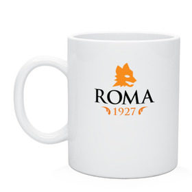 Кружка с принтом AS Roma в Курске, керамика | объем — 330 мл, диаметр — 80 мм. Принт наносится на бока кружки, можно сделать два разных изображения | 1927 | roma | фк «рома»