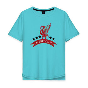 Мужская футболка хлопок Oversize с принтом Liverpool в Курске, 100% хлопок | свободный крой, круглый ворот, “спинка” длиннее передней части | ливерпуль