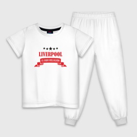 Детская пижама хлопок с принтом Liverpool в Курске, 100% хлопок |  брюки и футболка прямого кроя, без карманов, на брюках мягкая резинка на поясе и по низу штанин
 | Тематика изображения на принте: ливерпуль