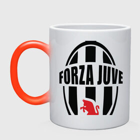 Кружка хамелеон с принтом Forza Juventus в Курске, керамика | меняет цвет при нагревании, емкость 330 мл | forza | juventus | футбол