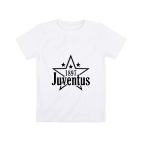 Детская футболка хлопок с принтом juventus в Курске, 100% хлопок | круглый вырез горловины, полуприлегающий силуэт, длина до линии бедер | juventus | ювентус