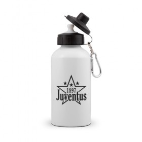Бутылка спортивная с принтом juventus в Курске, металл | емкость — 500 мл, в комплекте две пластиковые крышки и карабин для крепления | juventus | ювентус
