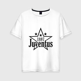 Женская футболка хлопок Oversize с принтом juventus в Курске, 100% хлопок | свободный крой, круглый ворот, спущенный рукав, длина до линии бедер
 | juventus | ювентус