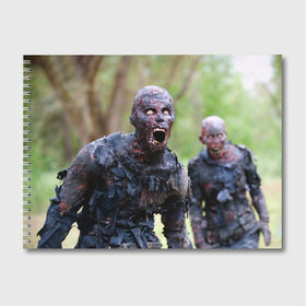 Альбом для рисования с принтом Zombie в Курске, 100% бумага
 | матовая бумага, плотность 200 мг. | walking dead | zombie | зомби | ходячие мертвецы