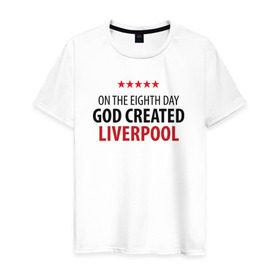 Мужская футболка хлопок с принтом Liverpool в Курске, 100% хлопок | прямой крой, круглый вырез горловины, длина до линии бедер, слегка спущенное плечо. | ливерпуль