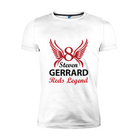 Мужская футболка премиум с принтом Steven Gerrard в Курске, 92% хлопок, 8% лайкра | приталенный силуэт, круглый вырез ворота, длина до линии бедра, короткий рукав | 