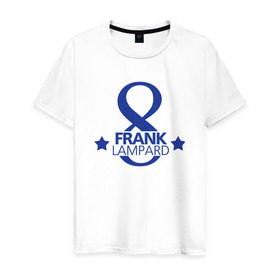 Мужская футболка хлопок с принтом Фрэнк Лэмпард в Курске, 100% хлопок | прямой крой, круглый вырез горловины, длина до линии бедер, слегка спущенное плечо. | frank lanpard | фрэнк лэмпард | челси