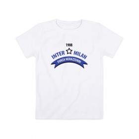 Детская футболка хлопок с принтом Forza Nerazzurri в Курске, 100% хлопок | круглый вырез горловины, полуприлегающий силуэт, длина до линии бедер | Тематика изображения на принте: 
