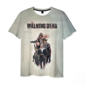 Мужская футболка 3D с принтом Walking Dead в Курске, 100% полиэфир | прямой крой, круглый вырез горловины, длина до линии бедер | walking dead | zombie | зомби | ходячие мертвецы