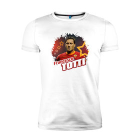 Мужская футболка премиум с принтом Francesco_Totti в Курске, 92% хлопок, 8% лайкра | приталенный силуэт, круглый вырез ворота, длина до линии бедра, короткий рукав | francesco_totti | франческо тотти