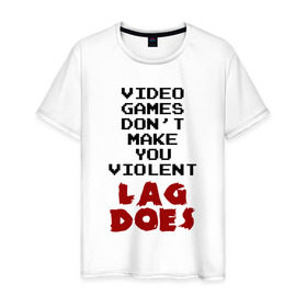 Мужская футболка хлопок с принтом video games в Курске, 100% хлопок | прямой крой, круглый вырез горловины, длина до линии бедер, слегка спущенное плечо. | 8bit | games | lags | nerd | игры | лаги