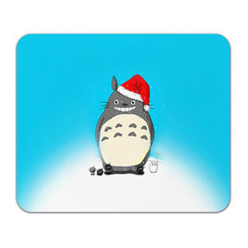 Коврик прямоугольный с принтом Тоторо под снегом в Курске, натуральный каучук | размер 230 х 185 мм; запечатка лицевой стороны | totoro | аниме | новогодние аниме | новый год | рождественские аниме | тоторо