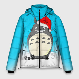 Мужская зимняя куртка 3D с принтом Тоторо под снегом в Курске, верх — 100% полиэстер; подкладка — 100% полиэстер; утеплитель — 100% полиэстер | длина ниже бедра, свободный силуэт Оверсайз. Есть воротник-стойка, отстегивающийся капюшон и ветрозащитная планка. 

Боковые карманы с листочкой на кнопках и внутренний карман на молнии. | Тематика изображения на принте: totoro | аниме | новогодние аниме | новый год | рождественские аниме | тоторо