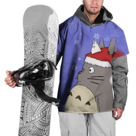 Накидка на куртку 3D с принтом Тоторо и снег в Курске, 100% полиэстер |  | Тематика изображения на принте: totoro | аниме | новогодние аниме | новый год | рождественские аниме | тоторо